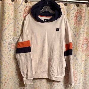 Imperial Motion White Hoodie with Orange and Navy Accents